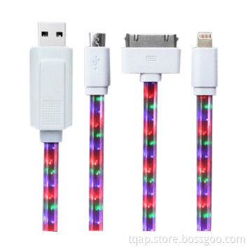 8-pin to USB Data Sync Charger Cable with LED Flash Light, 1.0m Length